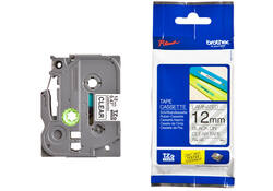 Labeltape Brother P-touch TZE-131 12mm zwart op transparant