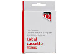 Labeltape Quantore TZE-221 9mm x 8m zwart op wit
