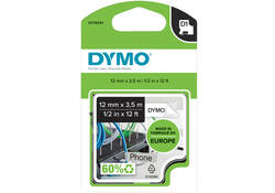 Labeltape Dymo LabelManager D1 nylon 12mm zwart op wit