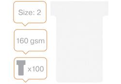 T-kaart Nobo nr.2 48mm wit 100 stuks