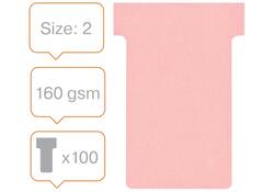 T-kaart Nobo nr.2 48mm roze 100 stuks