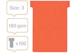 T-kaart Nobo nr.3 80mm rood 100 stuks