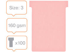 Planbord T-kaart Nobo nr 3 80mm roze 100 stuks