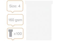 T-kaart Nobo nr.4 112mm wit 100 stuks