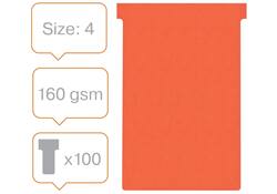 T-kaart Nobo nr.4 112mm rood 100 stuks