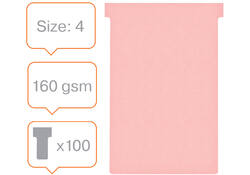 Planbord T-kaart Nobo nr 4 112mm roze 100 stuks