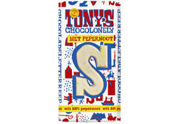 Chocoladeletter Tony's Chocolonely wit pepernoot S 180gr