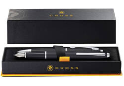 Schrijfset Cross balpen en vulpen Calais medium mat zwart