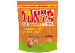 Chocolade Tony's paaseitjes melk met karamel zeezout zak à 14 stuks