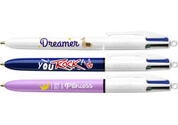 Balpen Bic 4 kleuren medium Botonical & Tie Dye