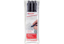 Fineliner edding 1800 0.25mm - 0.35mm - 0.5mm zwart set à 3 stuks