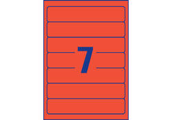 Rugetiket Avery Zweckform smal 38x192mm zelfklevend rood