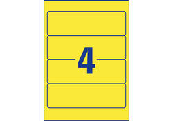 Rugetiket Avery breed 61x192mm zelfklevend geel