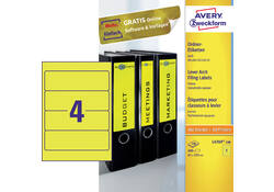 Rugetiket Avery breed 61x192mm zelfklevend geel
