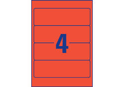 Rugetiket Avery breed 61x192mm zelfklevend rood