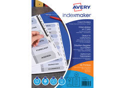 Tabbladen Avery Indexmaker 9-gaats 5-delig wit