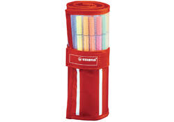 Fineliner STABILO pen 68/30 rollerset rood assorti set à 30 stuks