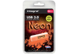 USB-stick 3.0 Integral 64GB neon oranje