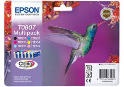 Inktcartridge Epson T0807 zwart + 5 kleuren