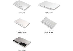 Visitekaartenhouder 2vaks mat aluminium