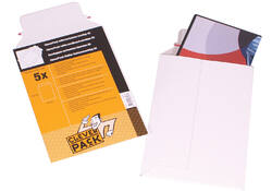 Envelop CleverPack karton A4 240x315mm wit pak à 5 stuks