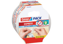 Verpakkingstape tesapack® Express Crystal Clear 50mx50mm handscheurbaar transparant