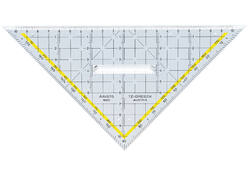 Geodriehoek Aristo 1650/2 225mm met greep transparant