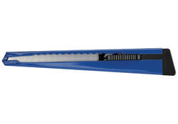 Snijmes Westcott office 9mm met schuifsluiting en metalen houder blauw