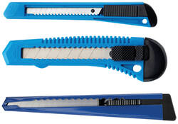 Snijmes Westcott office 9mm met schuifsluiting en metalen houder blauw