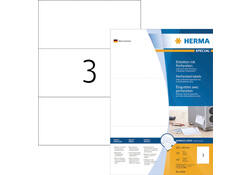 Etiket HERMA 4664 210x99mm geperforeerd wit 300stuks