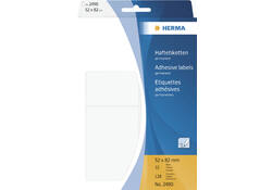 Etiket HERMA 2490 52x82mm wit 128 stuks