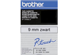 Labeltape Brother P-touch TC-M91 9mm zwart op transparant