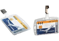 Veiligheidspashouder Durable 8118 open met clip 54x85mm