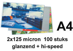 Lamineerhoes GBC A4 highspeed 2x125micron 100stuks