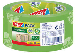Verpakkingstape tesapack® Eco & Strong 66mx50mm groen bedrukt