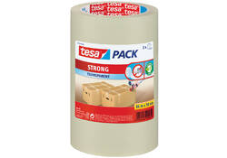 Verpakkingstape tesapack® Strong 66mx50mm PP transparant 3 rollen