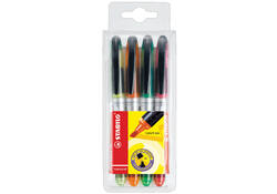 Markeerstift STABILO Navigator 545/4 assorti etui à 4 stuks