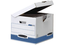 Archiefdoos Bankers Box System flip top kubus wit blauw