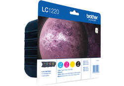 Inktcartridge Brother LC-1220VALBP zwart + 3 kleuren