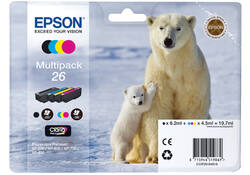 Inktcartridge Epson 26 T2616 zwart + 3 kleuren