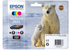 Inktcartridge Epson 26XL T2636 zwart + 3 kleuren