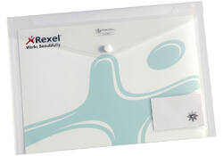 Enveloptas Rexel ice A4 + visitekaart transparant