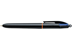 Balpen Bic 4kleuren Pro met ring medium zwart