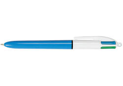 Balpen Bic 4kleuren medium lichtblauw