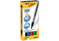 Viltstift Bic Velleda liquid whiteboard rond medium assorti doos à 4 stuks