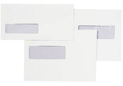 Envelop Quantore 110x220mm venster 3x10cm links zelfkl 25st