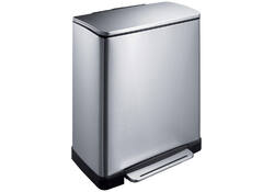 Afvalbak EKO E-Cube pedaalemmer 18+28liter RVS