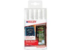 Krijtstift edding 4095 rond 2-3mm wit blister à 5 stuks
