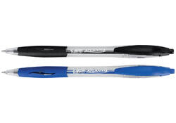 Balpen Bic Atlantis classic grip clic medium zwart valuepack 30+6 gratis