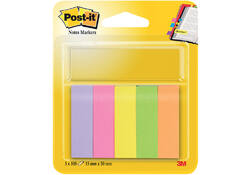 Markeerstrook Post-it 670 15x50mm papier assorti 5x100vel